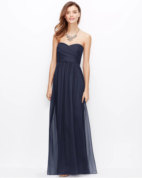 Navy Stretch Silk Georgette