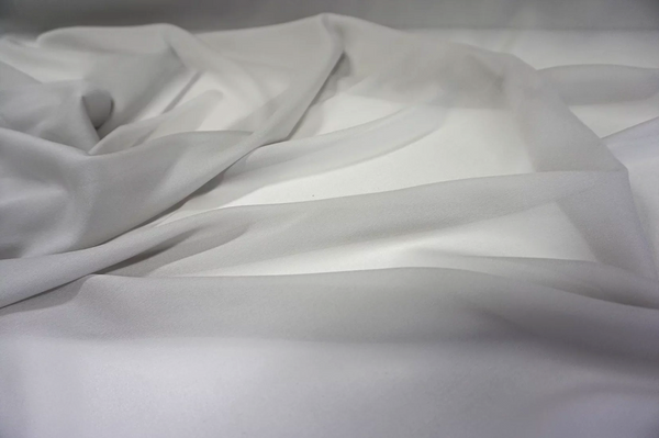 Light Grey Stretch Silk Georgette