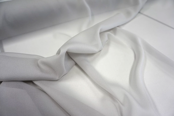 Light Grey Stretch Silk Georgette