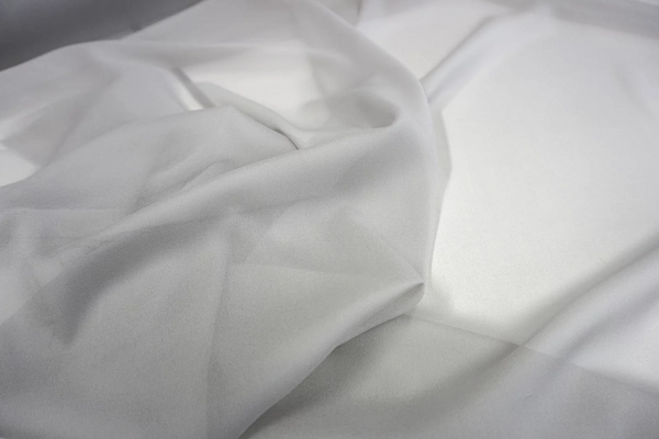 Light Grey Stretch Silk Georgette