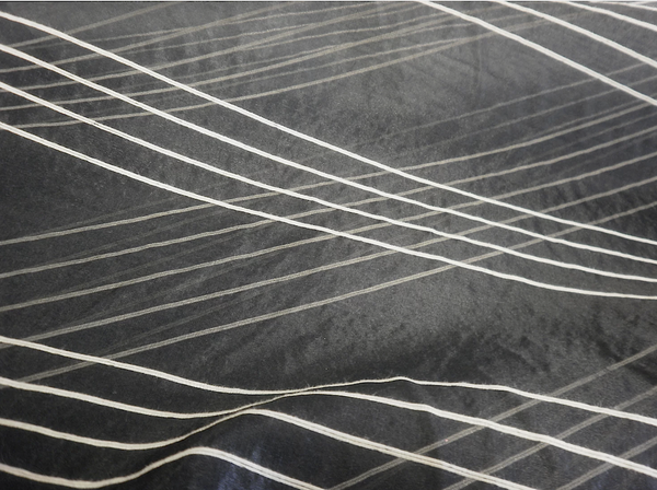 Black & White Stripe Silk Organza