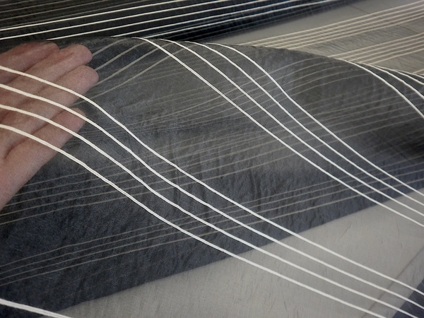 Black & White Stripe Silk Organza