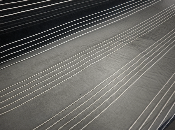 Black & White Stripe Silk Organza