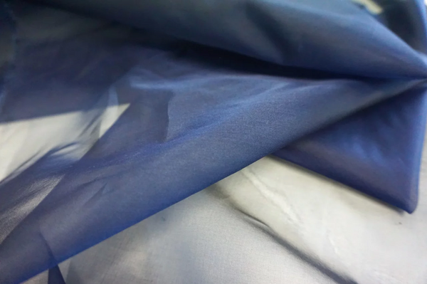 Navy Silk Organza