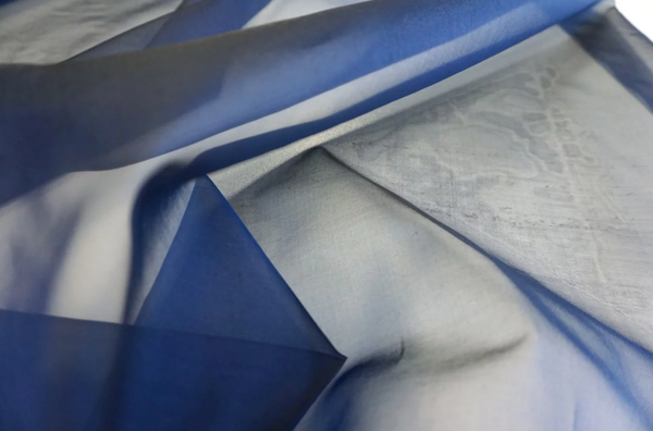 Navy Silk Organza