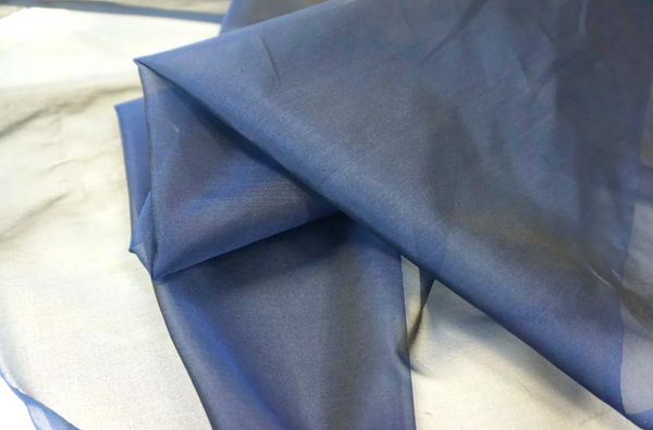 Navy Silk Organza