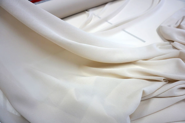 Light Beige Stretch Silk Georgette