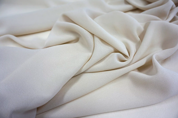 Light Beige Stretch Silk Georgette