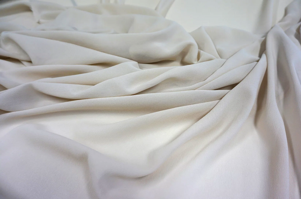 Light Beige Stretch Silk Georgette