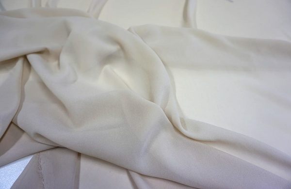 Light Beige Stretch Silk Georgette