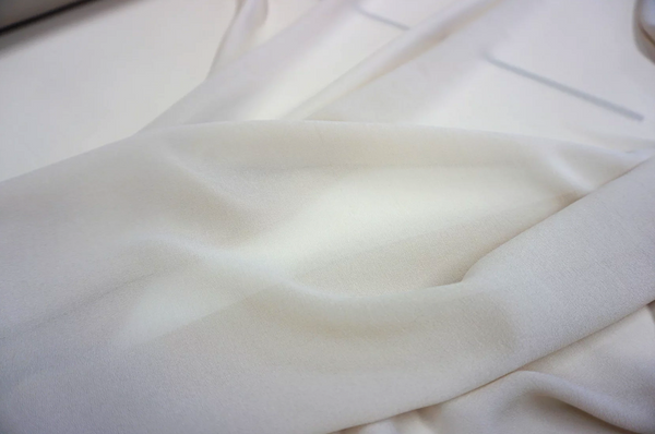 Light Beige Stretch Silk Georgette