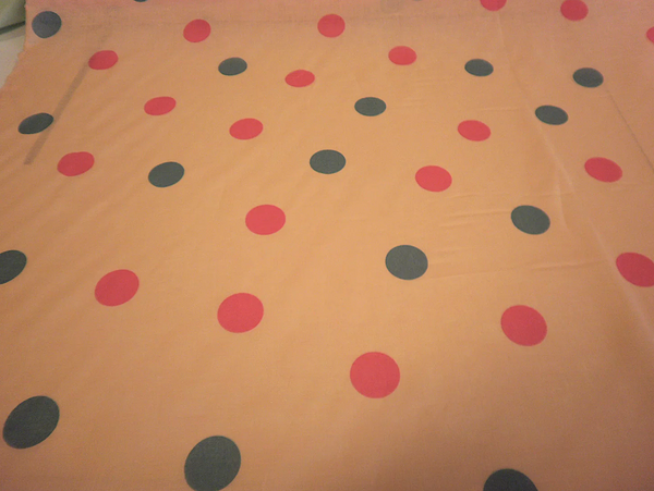 Polka Dot Print on Apricot Linen