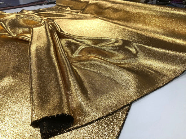 Pure Gold, Silk Blend Lamè Twill Suiting