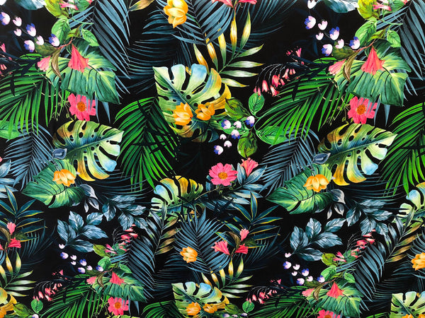 Jungle Watercolour Print on Ottoman Cotton