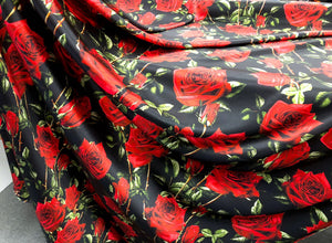 D&G Roses Amore Silk Satin, on Black