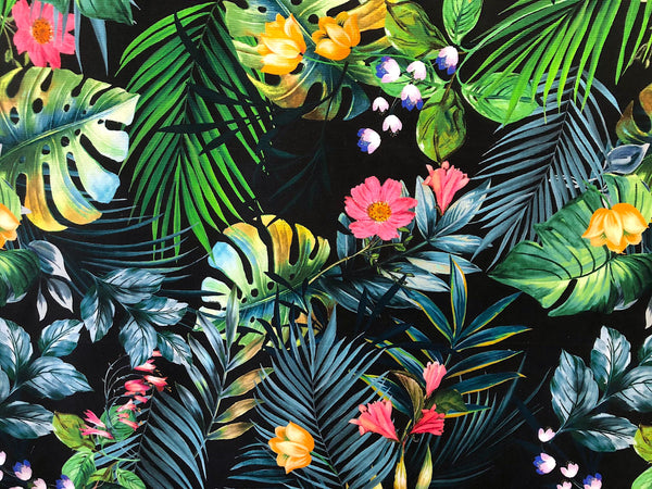 Jungle Watercolour Print on Ottoman Cotton