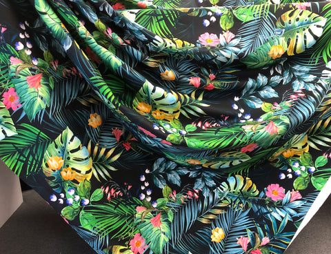 Jungle Watercolour Print on Ottoman Cotton