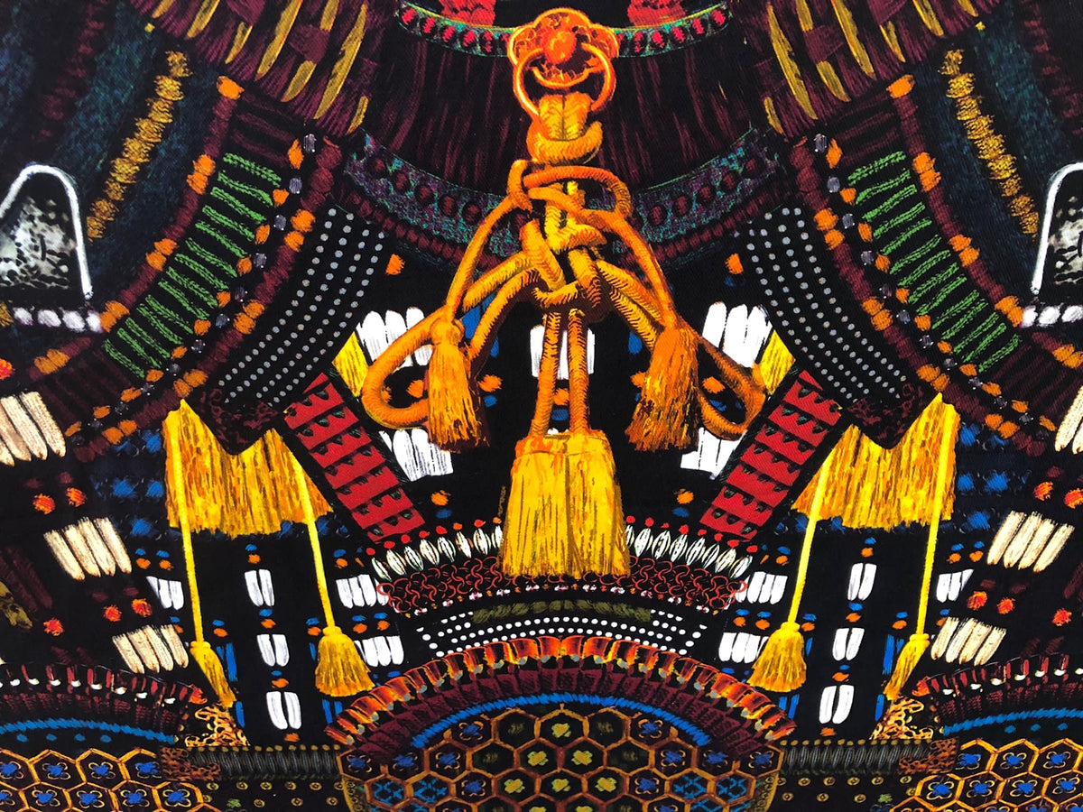 Tribal Aztec Collage Print on Heavy Cotton Drill/ Denim – Fabric Muse