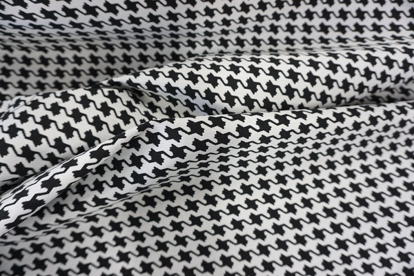 Black & White Houndstooth Jacquard Suiting