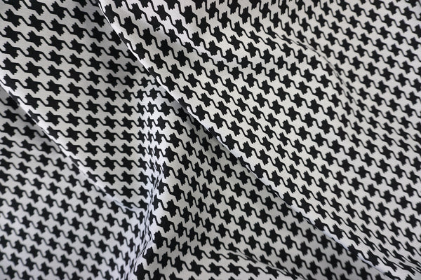 Black & White Houndstooth Jacquard Suiting