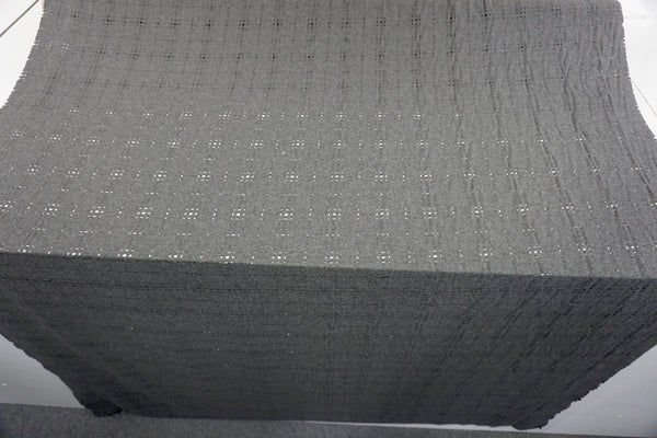 Check Weave Jacquard -Perforated Effect, Mid Grey Flannel