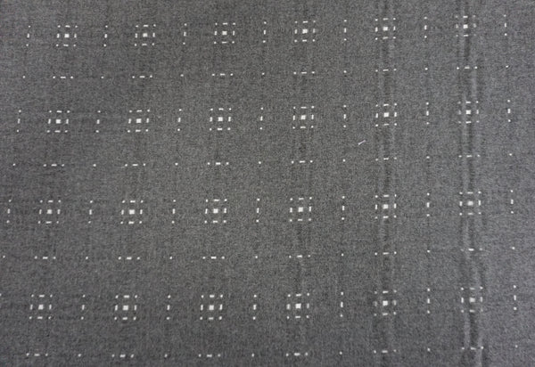 Check Weave Jacquard -Perforated Effect, Mid Grey Flannel