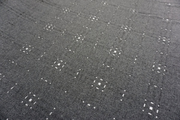 Check Weave Jacquard -Perforated Effect, Mid Grey Flannel