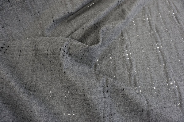 Check Weave Jacquard -Perforated Effect, Mid Grey Flannel