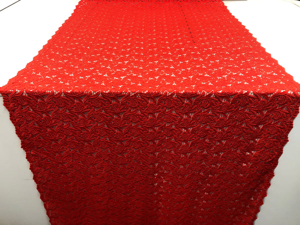 Cotton Guipure Lace, Red