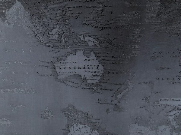 French Navy The World Map Jacquard Shirting
