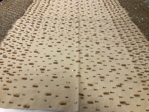 LAST PIECE: 2.25 MT  Beaded Twill, Cream