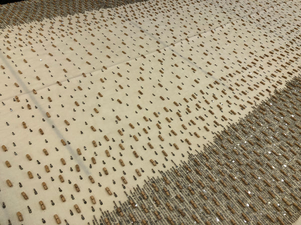 LAST PIECE: 2.25 MT  Beaded Twill, Cream