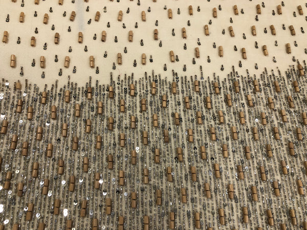 LAST PIECE: 2.25 MT  Beaded Twill, Cream
