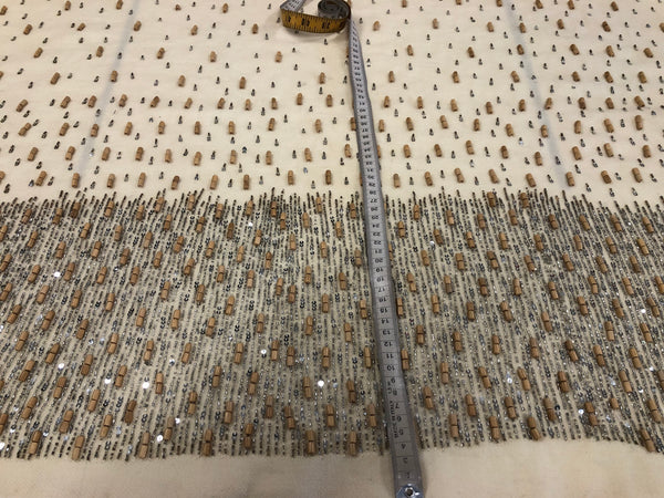 LAST PIECE: 2.25 MT  Beaded Twill, Cream