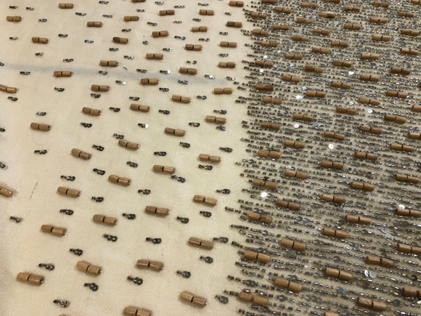 LAST PIECE: 2.25 MT  Beaded Twill, Cream