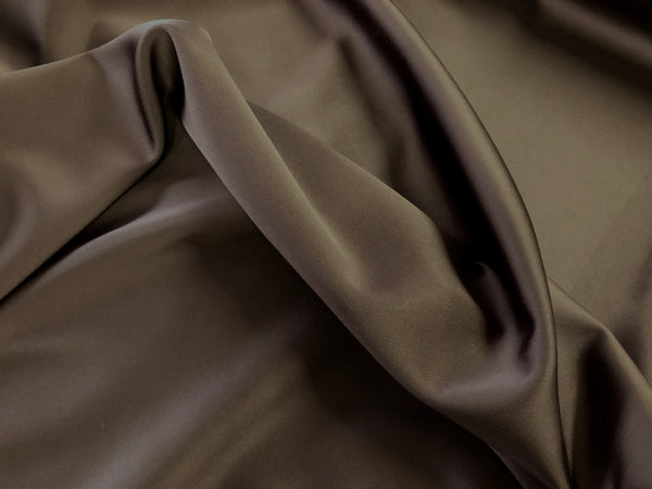 Heavy Stretch, Bonded, Dark Chocolate Satin
