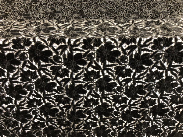 Embroidered Velvet, Black on Black (1)