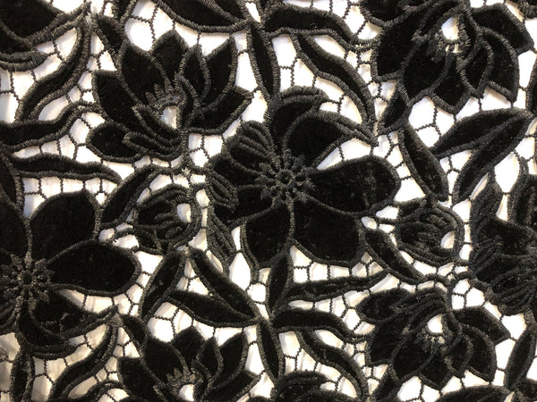 Embroidered Velvet, Black on Black (1)
