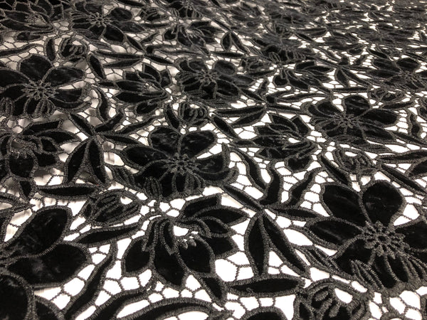 Embroidered Velvet, Black on Black (1)