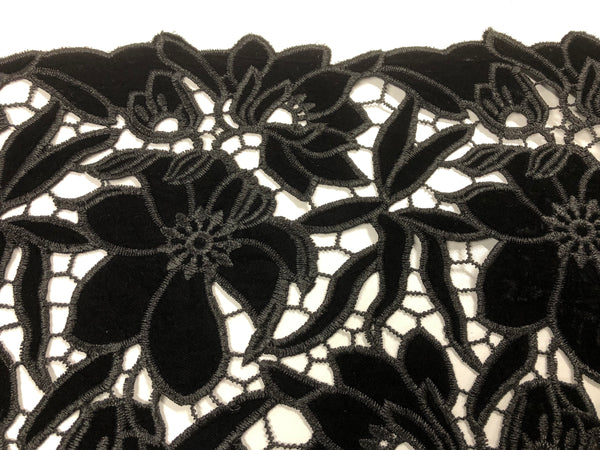 Embroidered Velvet, Black on Black (1)