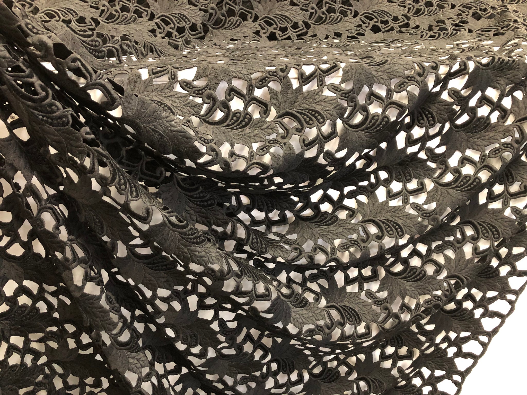 Embroidered Velvet, Black on Black (2)