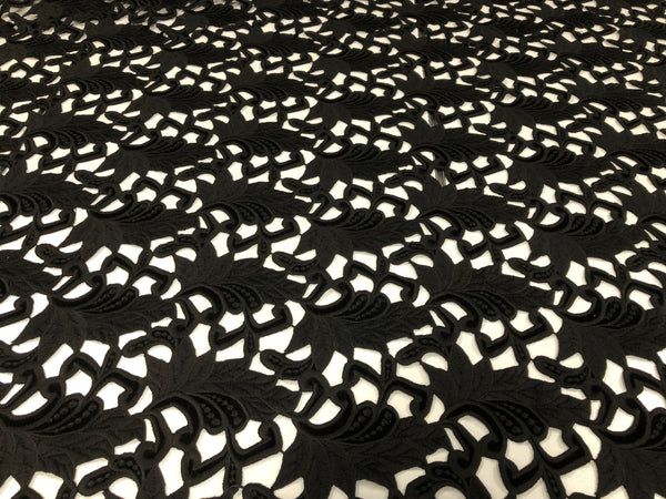 Embroidered Velvet, Black on Black (2)