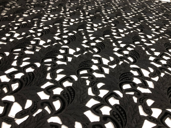 Embroidered Velvet, Black on Black (2)