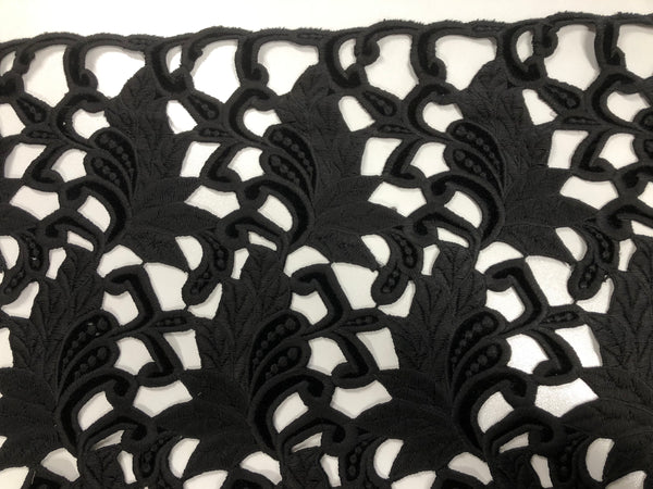 Embroidered Velvet, Black on Black (2)