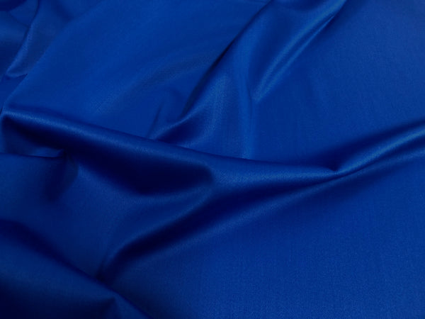 Italian Wool Gaberdine  Satin  Suiting, Royal Blue