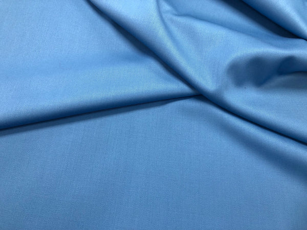 Stretch Wool Sateen  Suiting, Cerulean