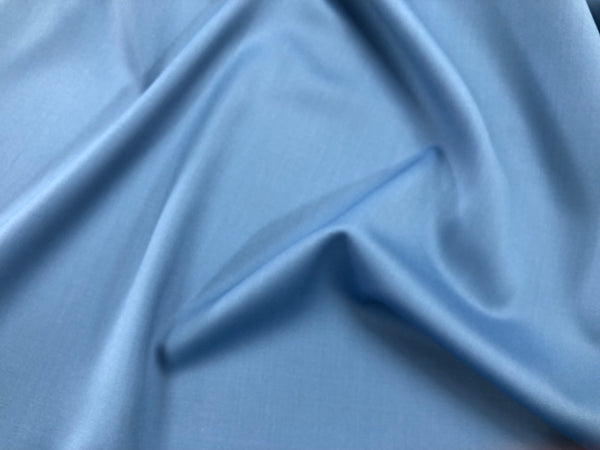 Stretch Wool Sateen  Suiting, Cerulean