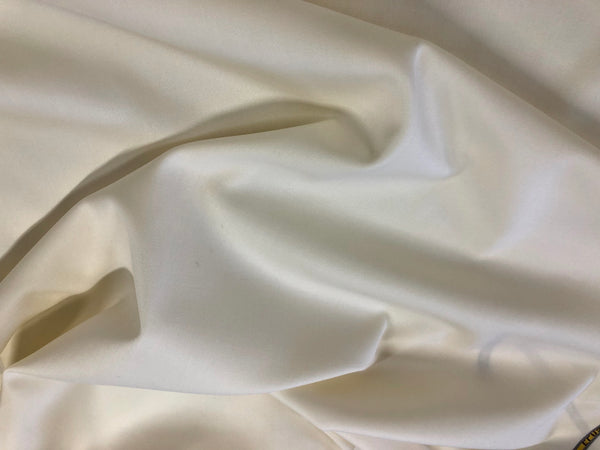 Stretch Wool Sateen  Suiting, Off White