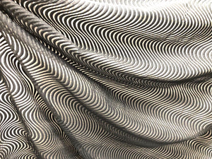 Embroidered Waves Black Organza