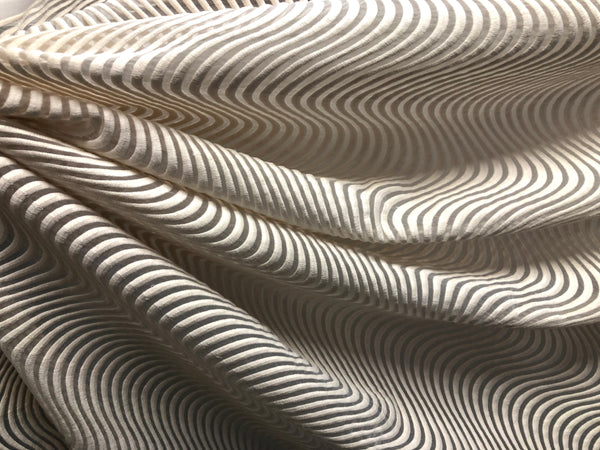 Embroidered Waves Cream Organza